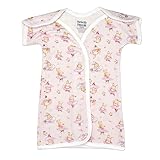 Perfectly Preemie Open-Shoulder Short-Sleeve Ultra Soft PICU Gown (Tiny Dancer, 0-6 Months)