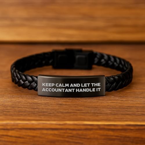 Accountant Keepsake Interlaced Leather Bracelet for Him Birthday Gift image 5