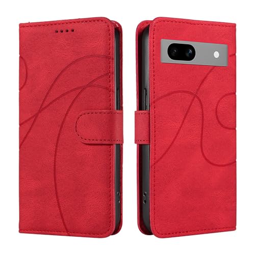 Étui en cuir Google Pixel 8 Pro rouge : une housse portefeuille élégante et magnétique