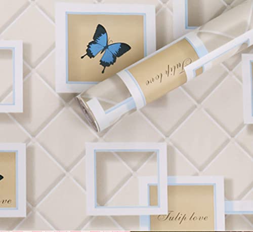Oren Empower Self-Adhesive Multi-Shaded Ivory Squares Wallpaper | Waterproof PVC Vinyl Peel & Stick Wall Covering for Bedroom, Living Room, Master Room Modern Stylish - 45x500 cm Deal
