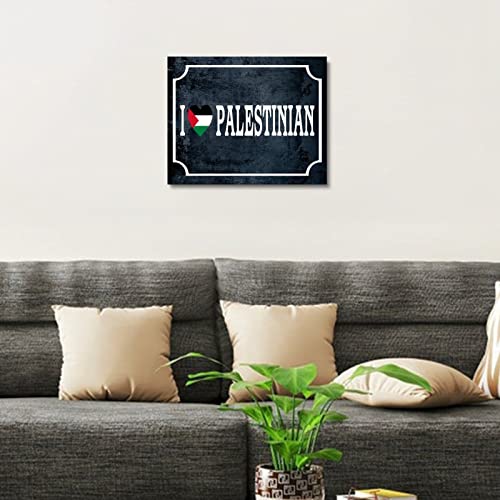 Impression sur toile I Love Palestinian encadrée - 5