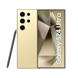 Samsung Galaxy S24 Ultra, AI Android Smartphone, 12GB RAM, 256GB Storage, 200MP Camera, S Pen, Long Battery Life, Titanium Yellow, (UK Version) (Renewed)