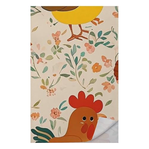 FHESDCW Cute Rooster and Chick Towel Quick Dry Ice Towels for Hot Weather Breathable Camping Towels Sweat Super Absorbent Bathroom Towel for Gym Yoga Pilates Exercise