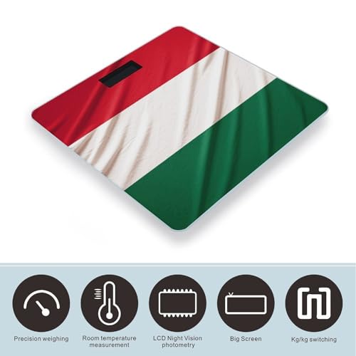 Báscula digital para baño con bandera de Italia y pantalla LCD miniatura 3