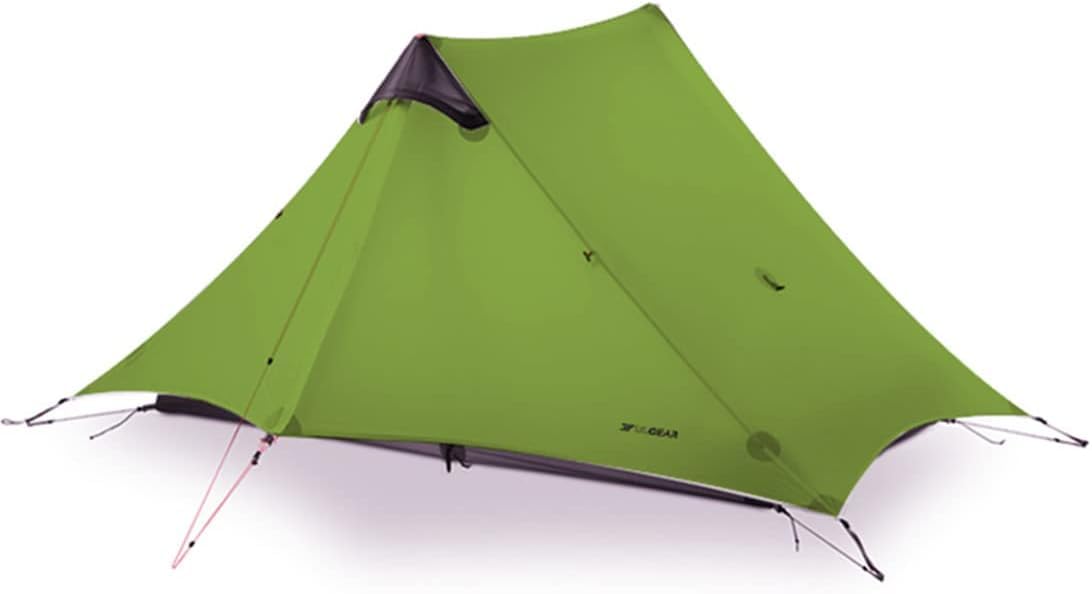 3F UL Gear Lanshan Ultralight Tent 3/4 Season Camping Tent, Ideal for Garden Camping, Outdoor Lightweight Camping Shelter and Hiking Tent (4 Seasons, Green-2 Person)