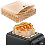 12 Pack Reusable Toaster Bags — Melty Grilled Cheese with Zero Mess, No Burnt Crumbs, Non-Stick, Heat Resistant, Up to 50 Uses, 6.3"x6.3" Panini & Sandwich Pouches for Toaster, Microwave, Oven, Grill