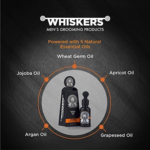 Image of Whiskers Power Beard Oil|For Patchy & Uneven Beard|Argan & Jojoba Oil|Nourishes for Longer and Thicker Beard Hair|Vitamin E| Enriched with Apricot Oil|30ml