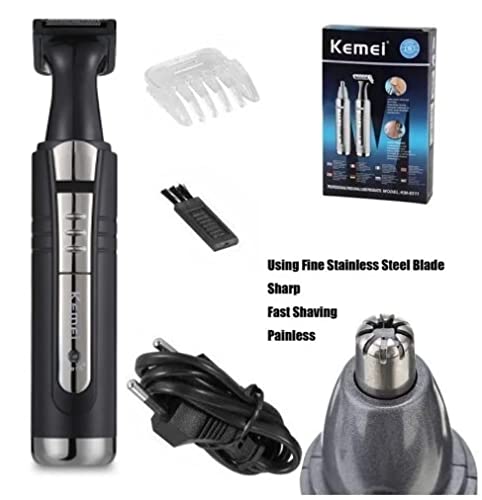 Maquina Barba Kemei Nariz Sobrancelha Cabelo Recarregável Km-6511.