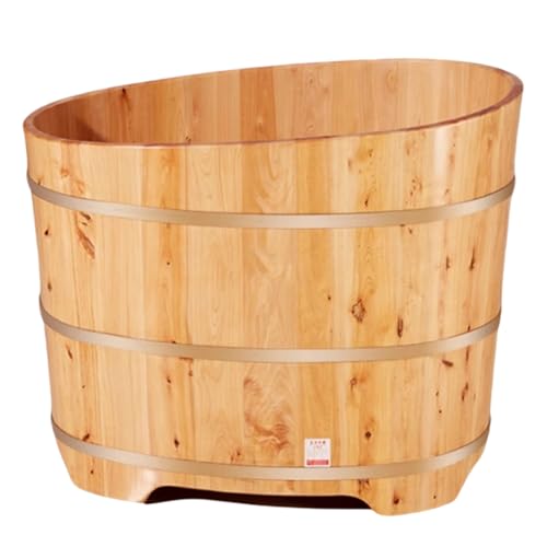 PP-Vic Bañera Japonesa Hecha A Mano, Bañera Pequeña De Madera De 35,4 Pulgadas, Bañera Profunda Que Ahorra Espacio Y Es Fácil De Mover, Adecuada para SPA En El Hogar Y Renovación De Baños.