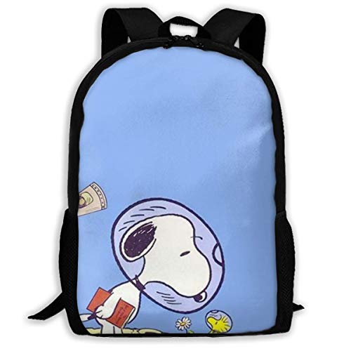 Mei shop Mochila Informal Fun Sn oopy Imprimir Cremallera Escolar de Viaje 23V