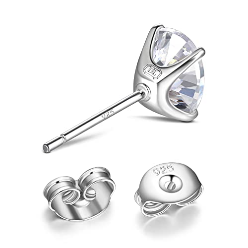 Diamonlite 2 Ct Cubic Zirconia Stud Earrings For Women And Men, D Color, Vvs Clarity, Excellent Oval Cut, Rhodium Plated 925 Sterling Silver Lab Created Simulated Diamond Earrings - Oval Mens And Womens Silver Cz Studs #TOP5