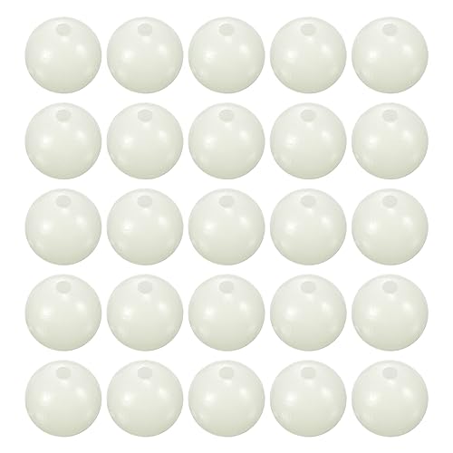 M METERXITY 200 Pcs Glow Fishing Beads - Plastic Luminous Round Soft Bait Egg Lure Rigs Apply to Outdoor Tackle Tool (7mm, White)
