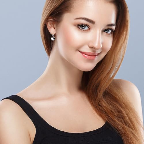 Yin Yang Earrings for Women Sterling Silver Yin Yang Earrings Dangle Jewelry Gifts for Birthday Leverback2