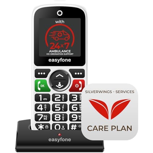 easyfone Udaan+ 1.8" Senior Phone with 20+ Features: Loud Sound, Photo Speed Dial, SOS, Auto-Call Recording, Call Restriction, Dock Charger, Includes Care Plan for Quick Ambulance Coordination (B09FGL5MP2) Amazon Price History, Amazon Price Tracker