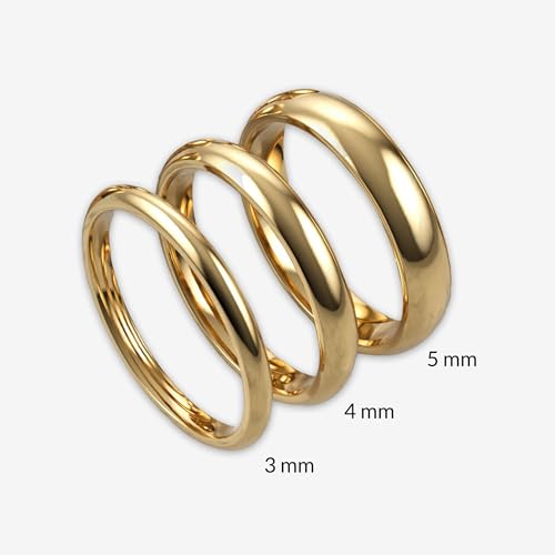 3mm-5mm 14K Solid Gold Plain Wedding Band for Men & Women - Comfort Fit Italian 14K Real Solid Gold Band Ring for Wedding & Engagement2