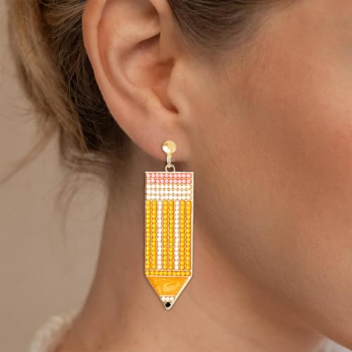Bijoux de rentrée scolaire pour femme : boucles d'oreilles pour enseignantes avec clips confort