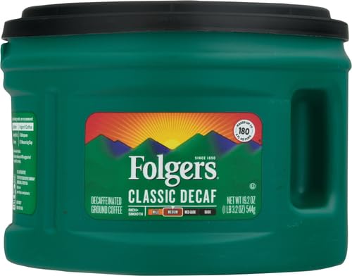 Miniatura 3 de Folgers Café descafeinado, café molido, tostado medio clásico, recipiente de 19.2 onzas