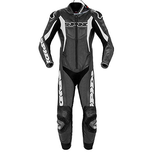 SPIDI Sport Warrior Touring Two Piece Tuta Moto in Pelle (Black/White,50)
