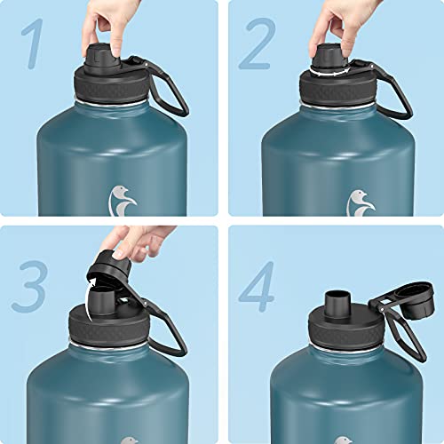 Image of Spout Lid Replacement for 40oz, 64oz, 87oz & 128oz Coolflask Water Bottles, Replacement Twist Lid of 2.22 inch Diameter, Accessories Flip lid with Big Wide Handle, Easy to Carry, Leak- Proof BPA-Free