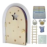 Qué Kawaii® ORIGINAL. Kits mágicos Ratón Pérez – Puertas que brilla en la oscuridad con accesorios mágicos (Madera natural contrachapada ratoncito)