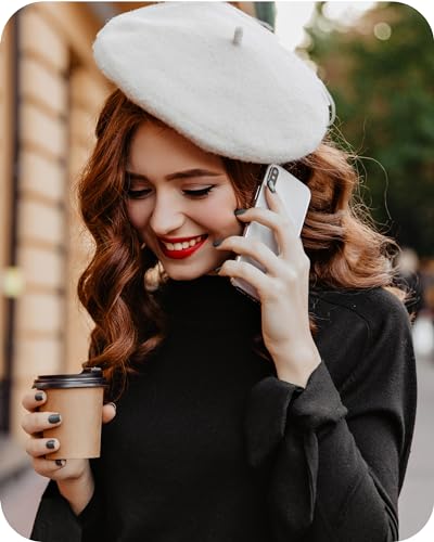 Image of Parquet Solid Color French Beret Hat. Classic French, Casual and Chic Lightweight Cap for Women