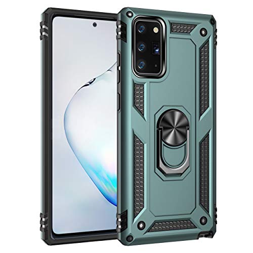 Galaxy Note 20 5G / Note 20 Protective case with Shockproof Plastic TPU Cover Ring, Suitable for Samsung Galaxy Note 20 6.7-inch Green (Note: This Product Does not Contain a Screen Protector)