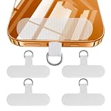 [スマート良品] スマホ ストラップホルダー 全機種対応 iPhone Android 首掛け ハンド ストラップ 外付け 挟むだけ 落下防止 15色 スマホショルダー 金具 スマホアクセサリー sc076 (13 ホワイト,４枚)
