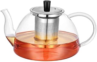 HEMOTON Large Capacity 1200ml Glass Teapot with Removable 304 Stainless Steel Infuser, Stovetop