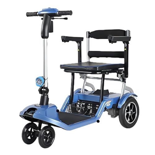 Scooter Per Disabili, Scooter Per Disabili Da Viaggio, Scooter Per Disabili Pieghevoli, Doppie Ruote Anteriori, Scooter Motorizzato Leggero, Portatile E Compatto Per Tutti I Terreni 10A