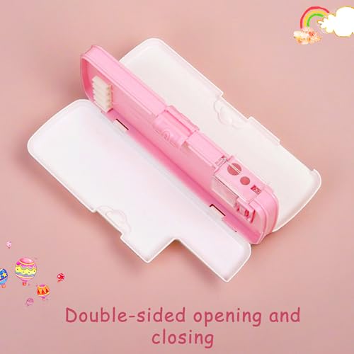 Image of Double Layer Pencil Case, Plastic Pencil Boxes with Pencil Sharpener, Cute Pen Box Organizer for Pencils, Erasers, Paper Clips, School Supplies, Best Birthday Gifts for Kids Teens(Pink)