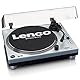 Lenco L-3809 Plattenspieler - DJ Plattenspieler mit Direktantrieb - USB - Vorverstärker - 33 und 45 U/min - MMC - RCA- Line Out - Blau Metallic