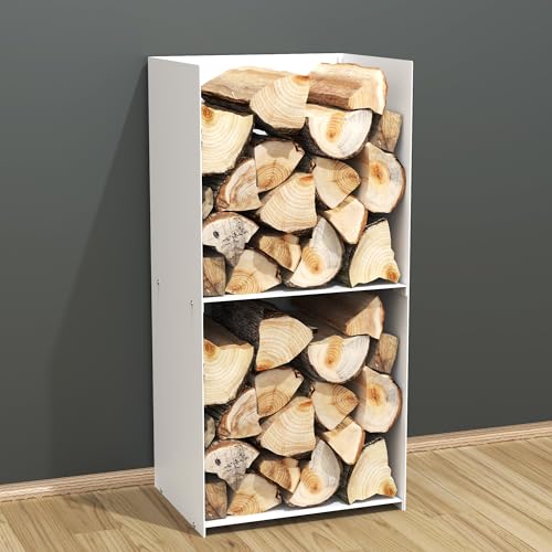 teileplus24 BHS9 Kaminholzregal Innen Außen | Brennholzregal...