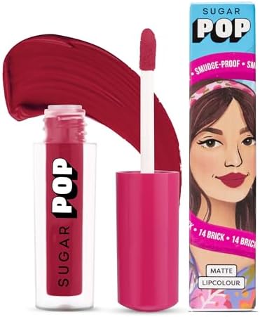 SUGAR POP Matte Lipstick | Smudge-Proof | Vitamin E | Long Lasting 8 Hrs | Lip Colour For Women | 1.6 ml - 14 Brick