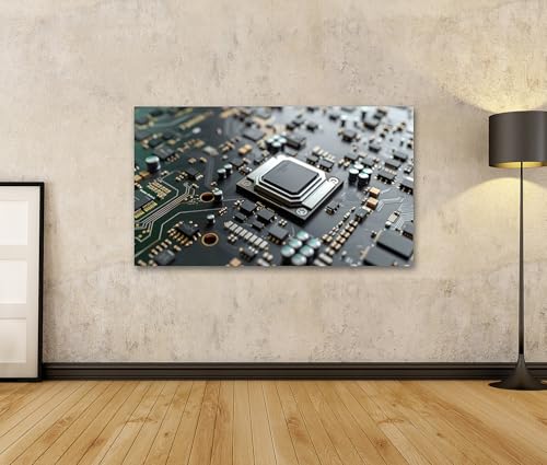 Póster de tecnología moderna y circuito impreso en lienzo mural 2