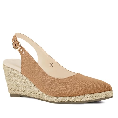 Image of Juliet Holy Womens Wedge Sandals Espadrilles Closed Toe Slingback Buckle Strap Comfortable Casual Summer Wedges Shoes
