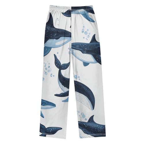 ZZXXB Whale Print Boys Long Pants Soft Trousers Elastic Waist Kids Lounge Bottoms with Pockets S-XL2