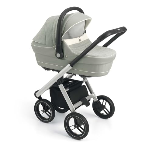 3-in-1 Kombi-Kinderwagen Puro Solid | Mehr Farben verfügbar | inkl. Babyschale & Wickeltasche, Farbe:Grau