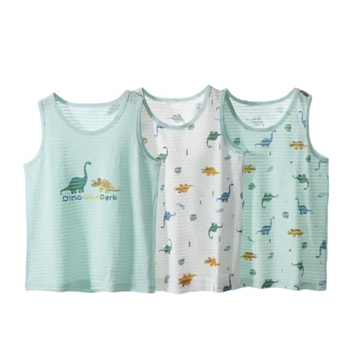 Pack de 3 Camisetas Sin Mangas para Niño Ropa Deportiva Ligera y Transpirable para Actividades Exteriores de Verano 3piezas (Light Green, 13 14 Years)