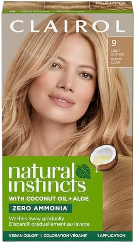 Clairol Natural Instincts Demi-Permanent Hair Dye, 9 Light Blonde Hair Color, Pack of 1 - Packaging May Vary
