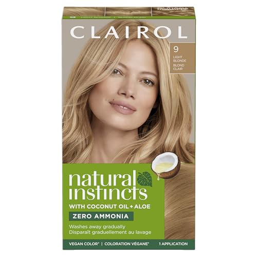 Image of Clairol Natural Instincts Demi-Permanent Hair Dye, 9 Light Blonde | Ammonia‑Free, Vegan Hair Color with Coconut Oil & Aloe Vera | Pack of 1