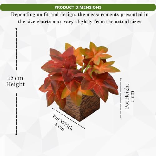 Image of DecoreBugs Artificial Real Touch Flower Plant with Pot (Pack of 2), 16 cm Height, Decorative Faux Floral Plant for Home, Office, Living Room, Bedroom, Table & Shelf Decor