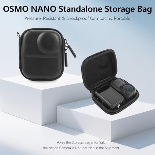 ULYVU 4-in-1 Accessories Kit for DJI Osmo Nano, Included 2 Pack 9H Hardness Tempered Glass, Carrying Portable Storage Case with Carabiner Clip, Black Silicone Case by ULYVU - Image 5