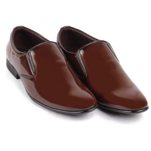 Image of FAUSTO Men Leather Formal Pull-On Shoes
