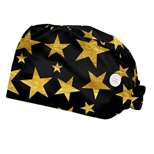 Casquette de travail respirante JDEZ chapeaux bouffants à étoiles pour protection cheveux mixte