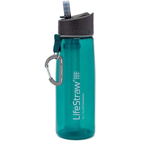 LifeStraw Go Water Filter Bottle with 2-Stage Integrated Filter Straw for Hiking, Backpacking, and Travel