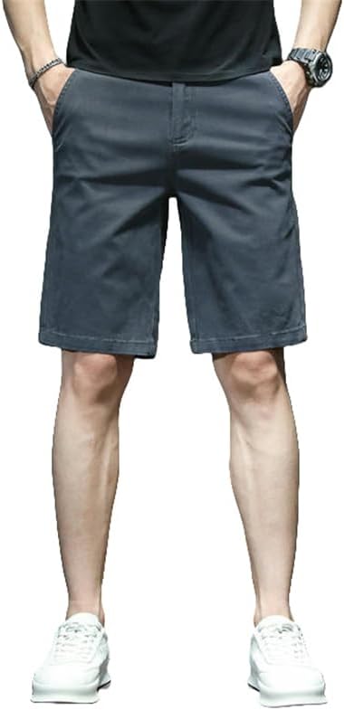 USTZFTBCL Summer Men's Casual Loose Straight Leg Thin Cotton Mid-Length Shorts