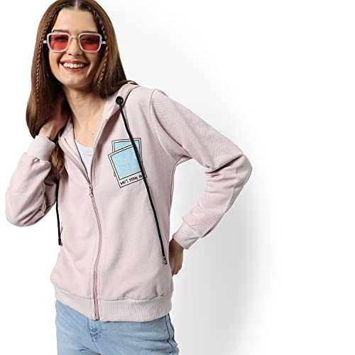 Image of PINACOLADA Women Cotton Zipper Sweatshirt Relaxed Fit for Casual Wear | Full Sleeves | Stylish Sweatshirt Crafted with Comfort Fit and High Performance for Everyday Wear