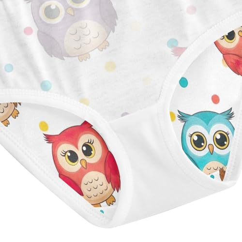 Girls Underwear, Cute Colorful Owls Toddler Briefs, Girls Underwear Cotton, 2T–8 Years4