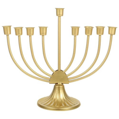 HOLIDYOYO Hanukkah Menorah 9 Branch Menorah Candle Holders Jerusalem Temple Candle Holder Jewish Menorah Antique Candlestick Candelabra for Home Party Decor B