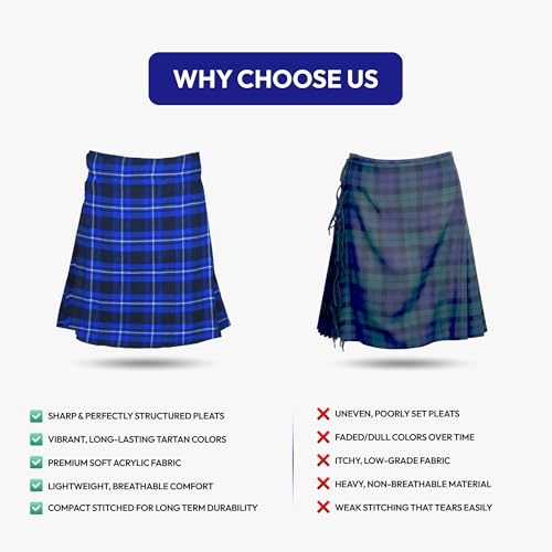 Image of Authentic Scottish Men's Tartan Kilts - Highland Light Weight Value Kilt | Embrace Your Heritage with Comfort